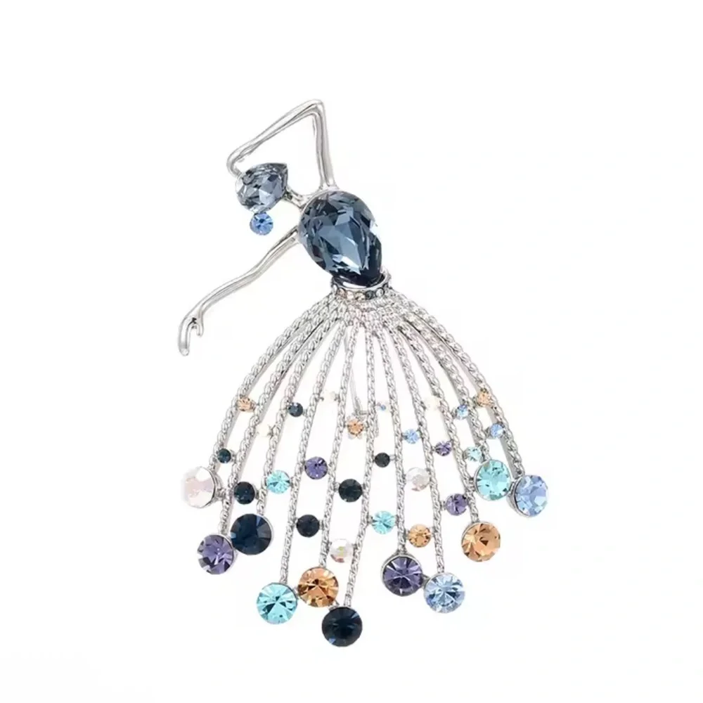 Luxe Ballet Dancer Crystal Brooch